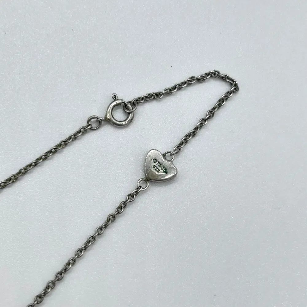 Tiffany & Co Heart Lariat Necklace Y Drop Sterling Silver 925 Luxury Jewelry